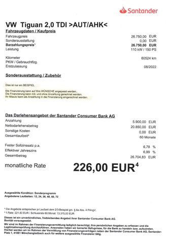 Fahrzeugabbildung Volkswagen Tiguan 2,0 TDI Life >AUT/AHK/NAV/LED/SHZ<