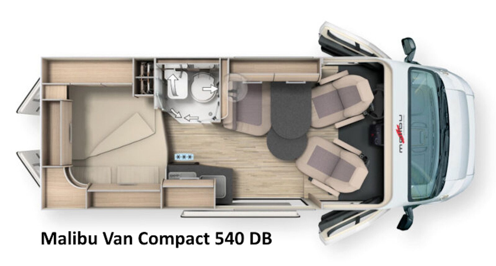 Fahrzeugabbildung Malibu Van compact 540 DB Fiat, 180 PS mit Aufstelldach