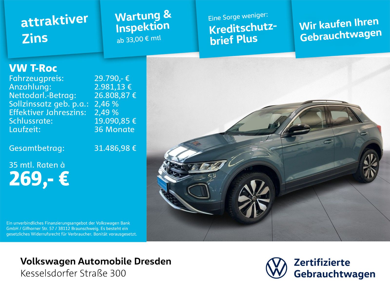 Volkswagen T-Roc 1.5 TSI DSG ACC PDC LED Navi