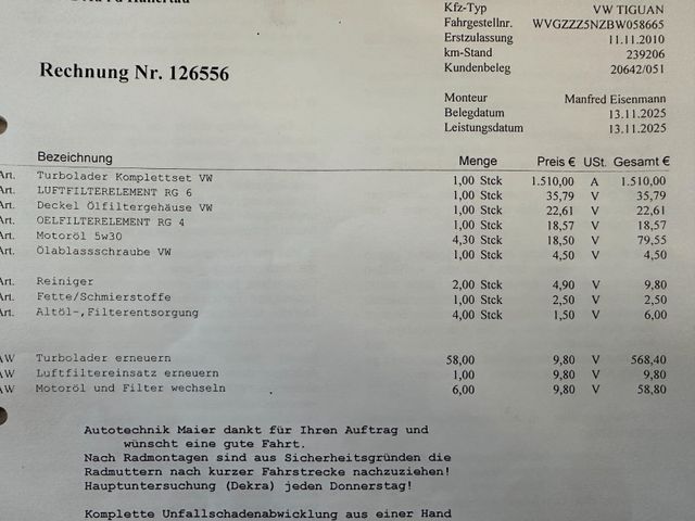 Volkswagen Tiguan Team 4Motion *2. Hand*Klima*SHZ*AHK*PDC*