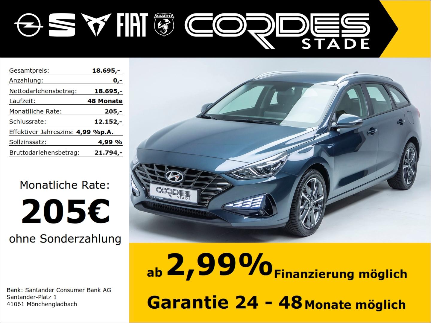 Hyundai i30 Mild-Hybrid 1.5 T-GDI Allwetter PDCv+h Apple