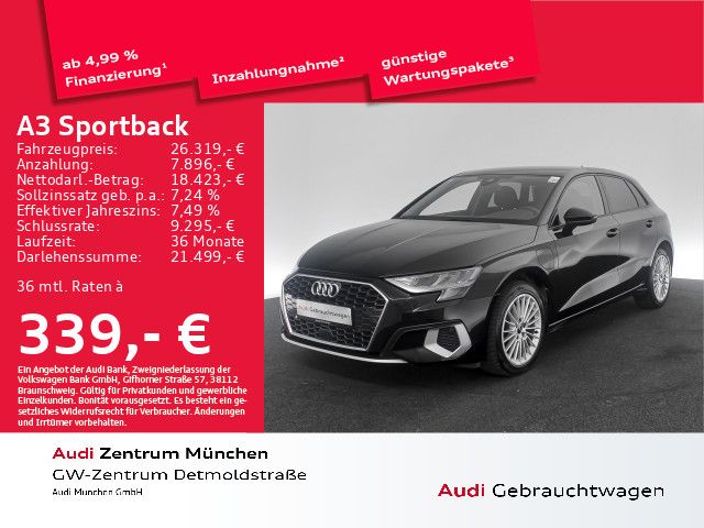 Audi A3 Sportback 40 TFSI e S tronic advanced Navi+/V