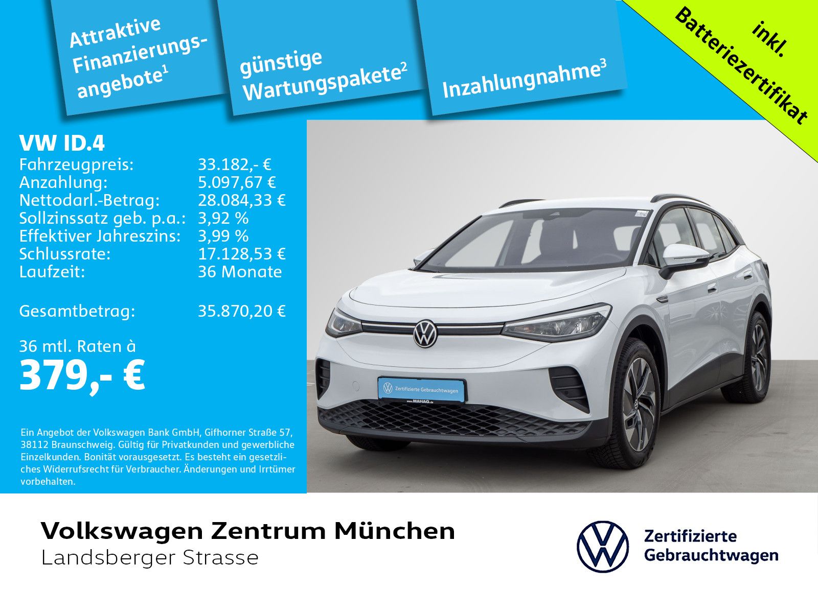 Volkswagen ID.4 Pro Performance 150kW/82kWh Wärmepumpe AHK imagem 2