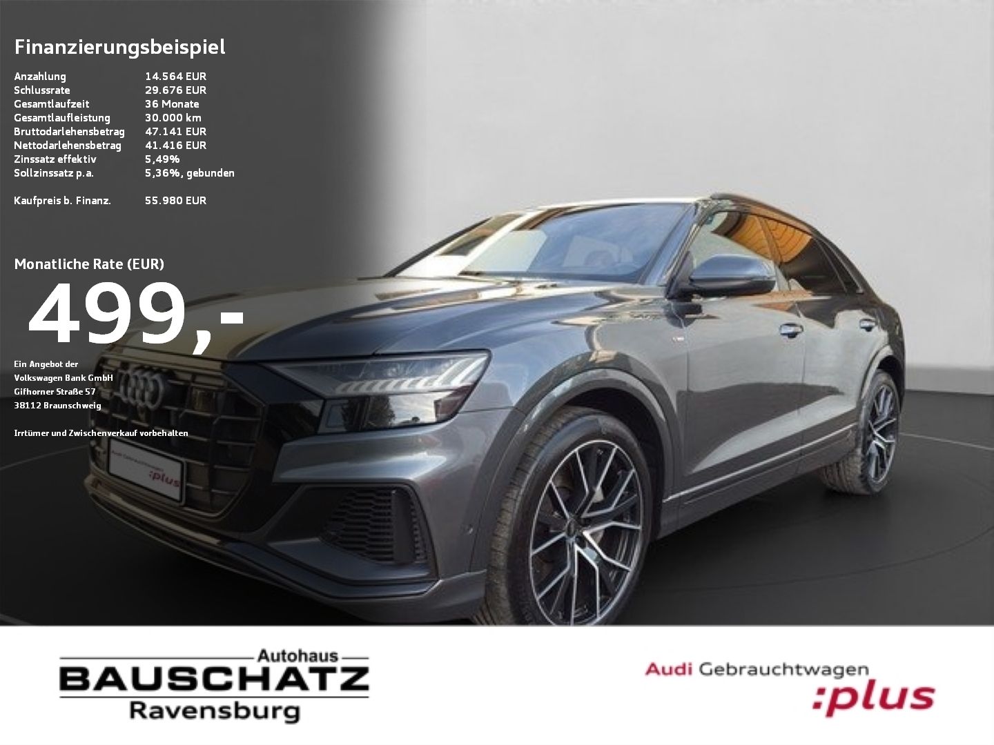 AUDI Q8 55 TFSI e quattro S line AHK*PANO*MATRIX*HUD