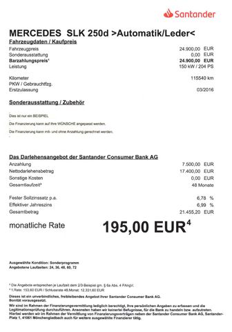 Fahrzeugabbildung Mercedes-Benz SLK 250