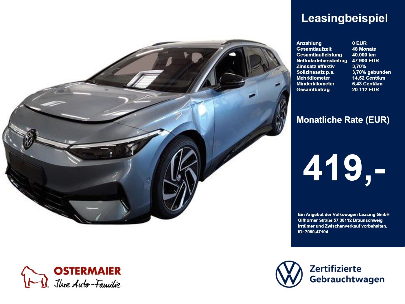 Volkswagen ID.7 Tourer PRO 286PS NP.75T ACC.5J-G.WÄRMEPUMPE