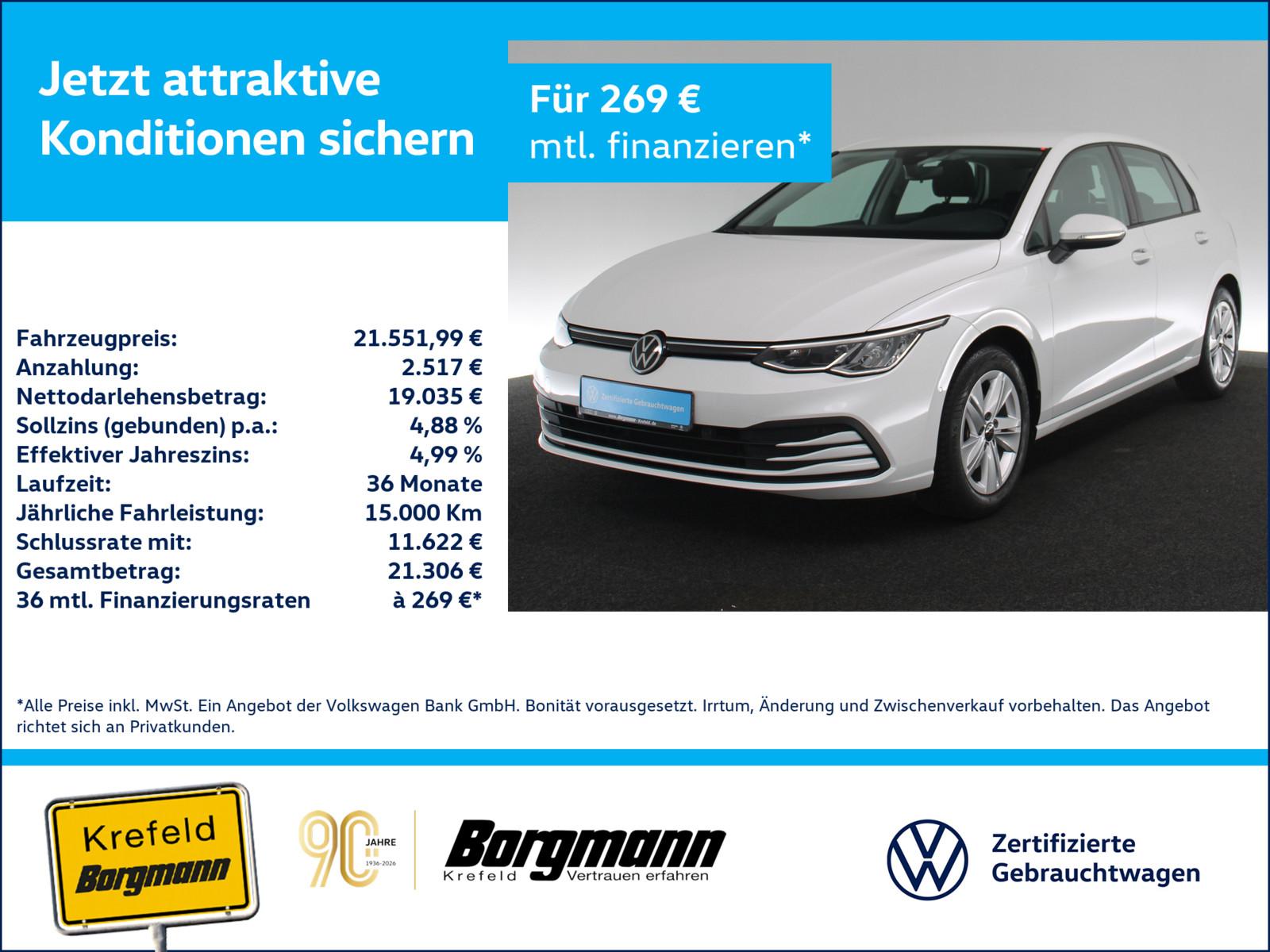 Volkswagen Golf VIII 1.5 eTSI Life LED NAVI SHZ PDC KEYLESS