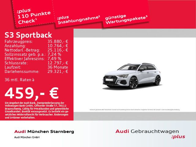 Audi S3 Sportback TFSI qu. Matrix LED Navi DAB B&O S