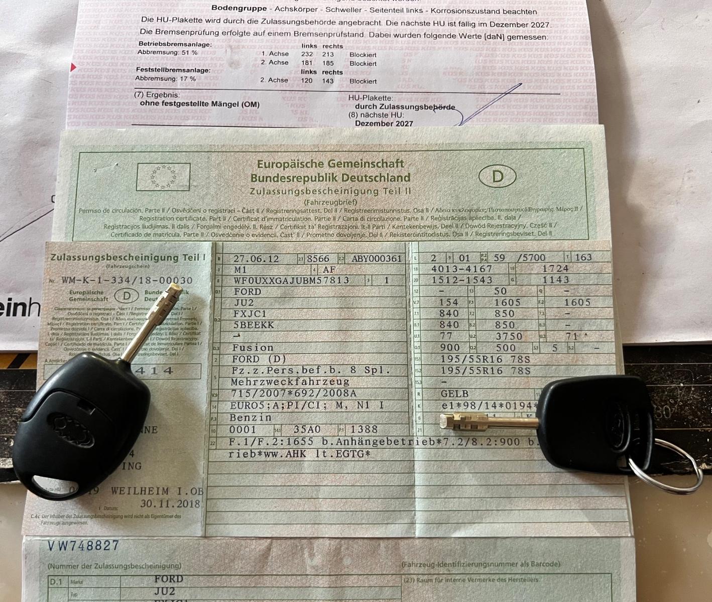 Ford Fusion BJ-2012 1,4 KLIMA 103.000 KM TÜV-2027