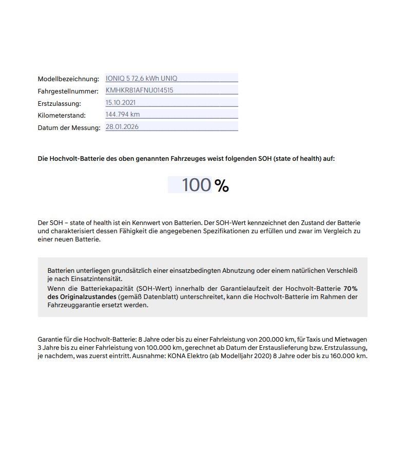 Hyundai IONIQ 5 72,6 kWh UNIQ RELAX/HuD/LED/360°/EHK/BOS