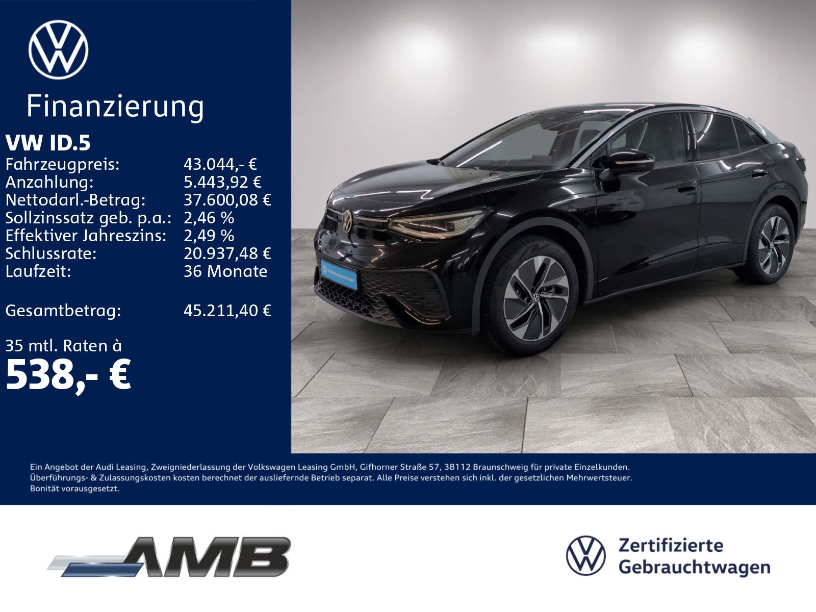 Volkswagen ID.5 Pro 82kWh Matrix Navi Wärmepumpe 01.31Garan foto 1