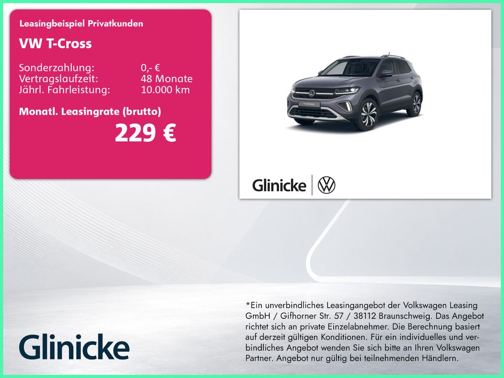 T-Cross Style 1.0 l TSI 85 kW (116 PS) 6-Gang
