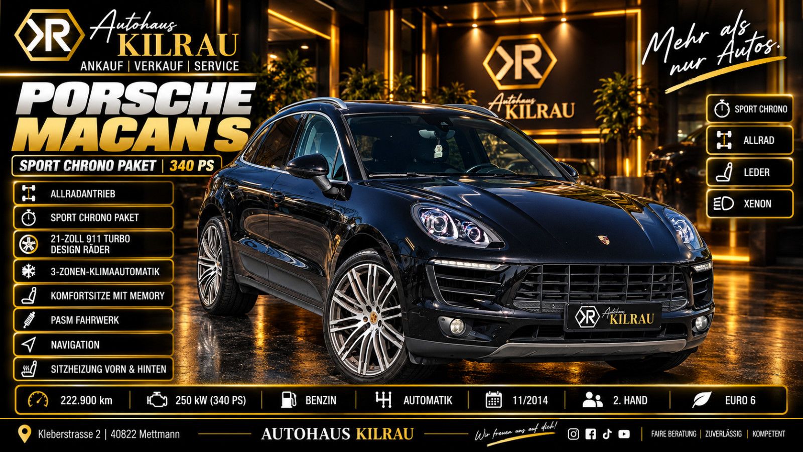 PORSCHE Macan S 21" Chrono Touch Kamera Keyless