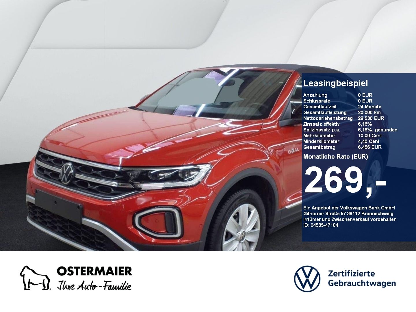 Volkswagen T-Roc Cabriolet GOAL 1.5TSI 150PS DSG NP.47T 18