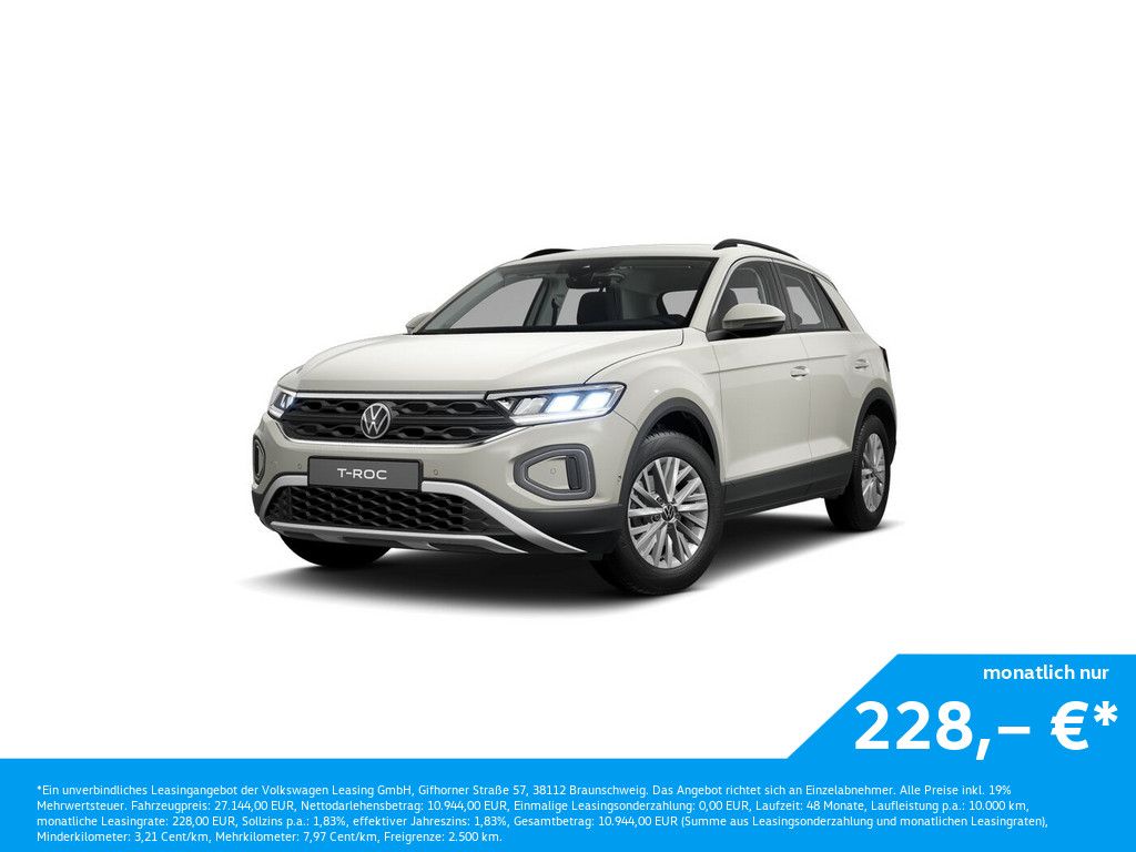 Volkswagen T-Roc Life 1.0 l TSI 85 kW SONDERLEASING 228,- S