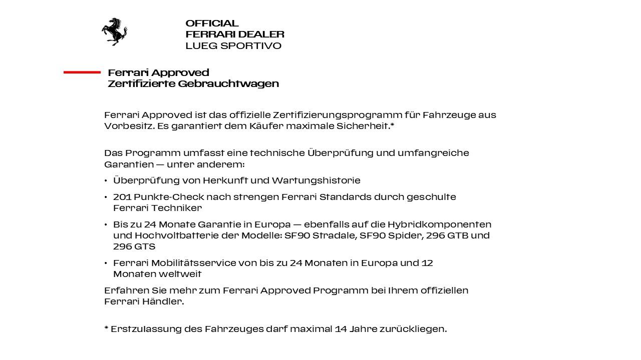 Ferrari F8 Tributo LIFTSYSTEM RACINGSITZE