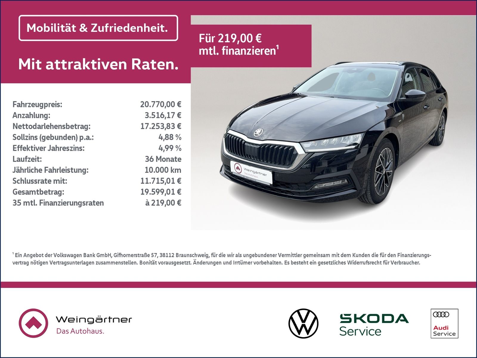 Octavia Combi Clever 2.0 TDI, RearView, LED, SUN