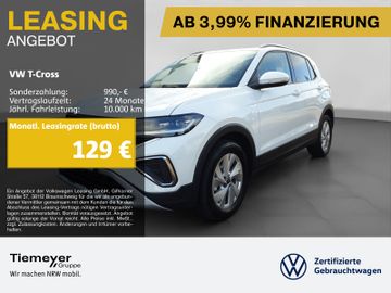 Volkswagen Leasingangebot: Volkswagen T-Cross 1.0 TSI LIFE IQ.LIGHT NAVI KAMERA ACC