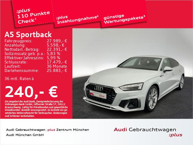 Audi A5 Sportback 40 g-tron S tronic S line Matrix/Na