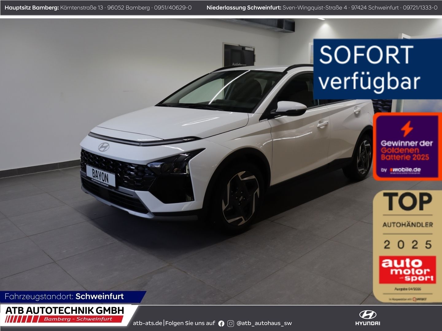 Fahrzeugabbildung Hyundai BAYON MY25 1.0 T-GDI 100 PS 7-DCT 2WD Prime Soun