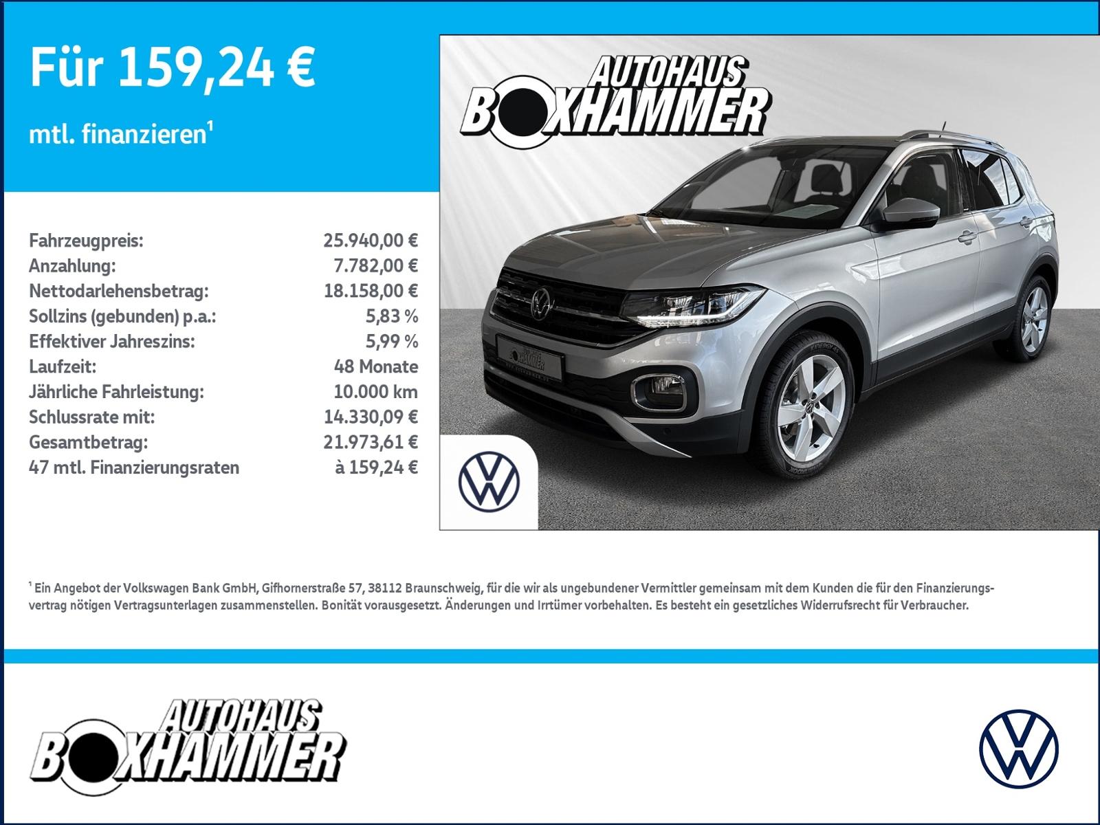 Volkswagen T-Cross  1.0 TSI DSG Style  NAVI+ACC+RÜCK.KAM