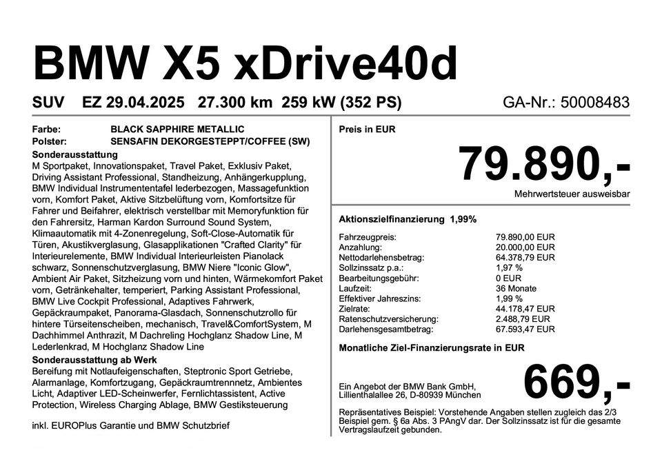 BMW X5 xDrive40d M Sport AHK Pano HUD  Soft-Close imagem 3