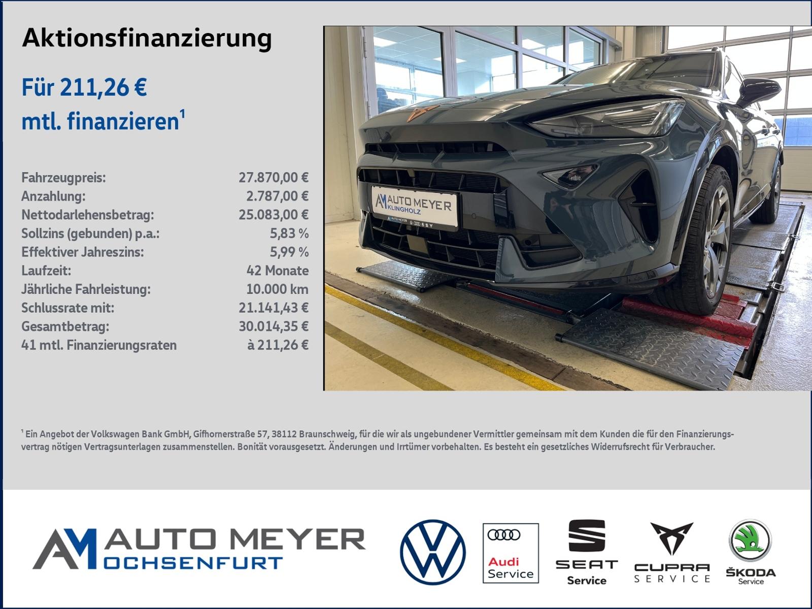 Cupra Formentor 1.5 eTSI DSG Navi Kamera Shz.