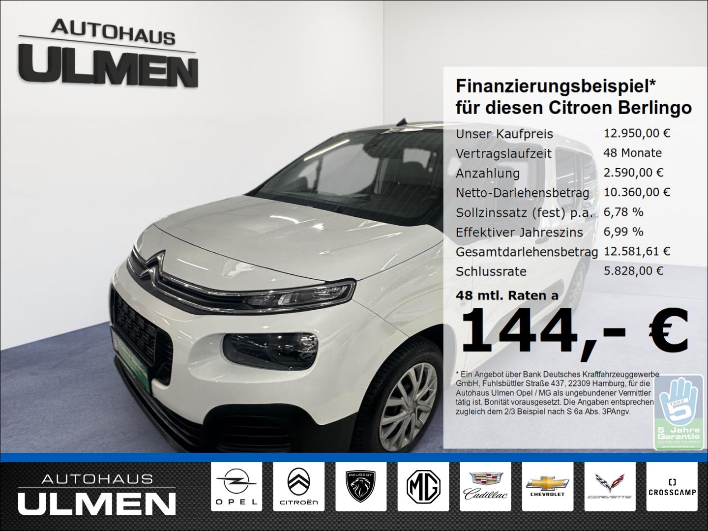 Citroën Berlingo Live BlueHDi Klimaanlage Einparkhilfe T