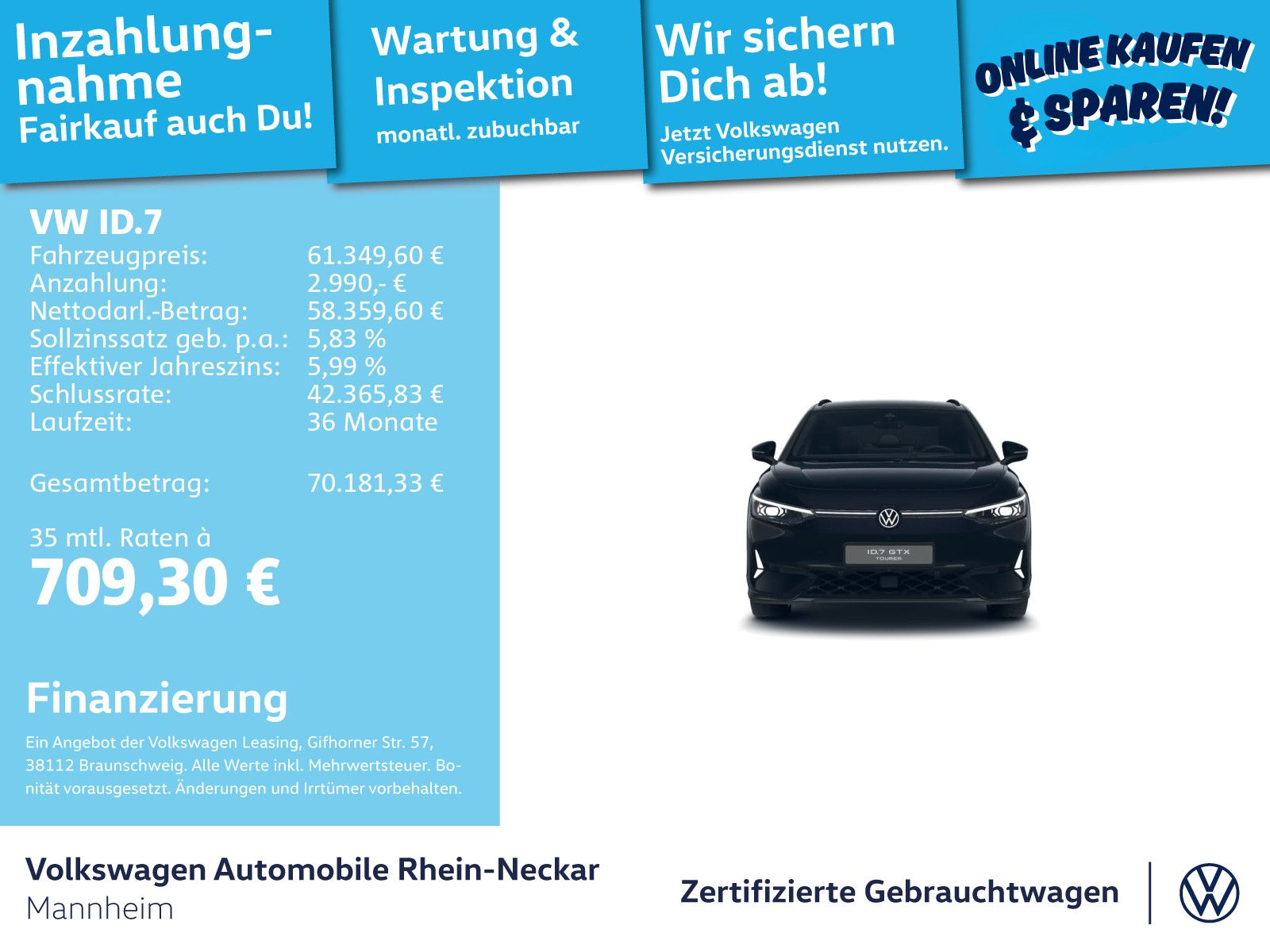 Volkswagen ID.7 GTX Tourer 4Motion Pano AHK Navi uvm foto 2