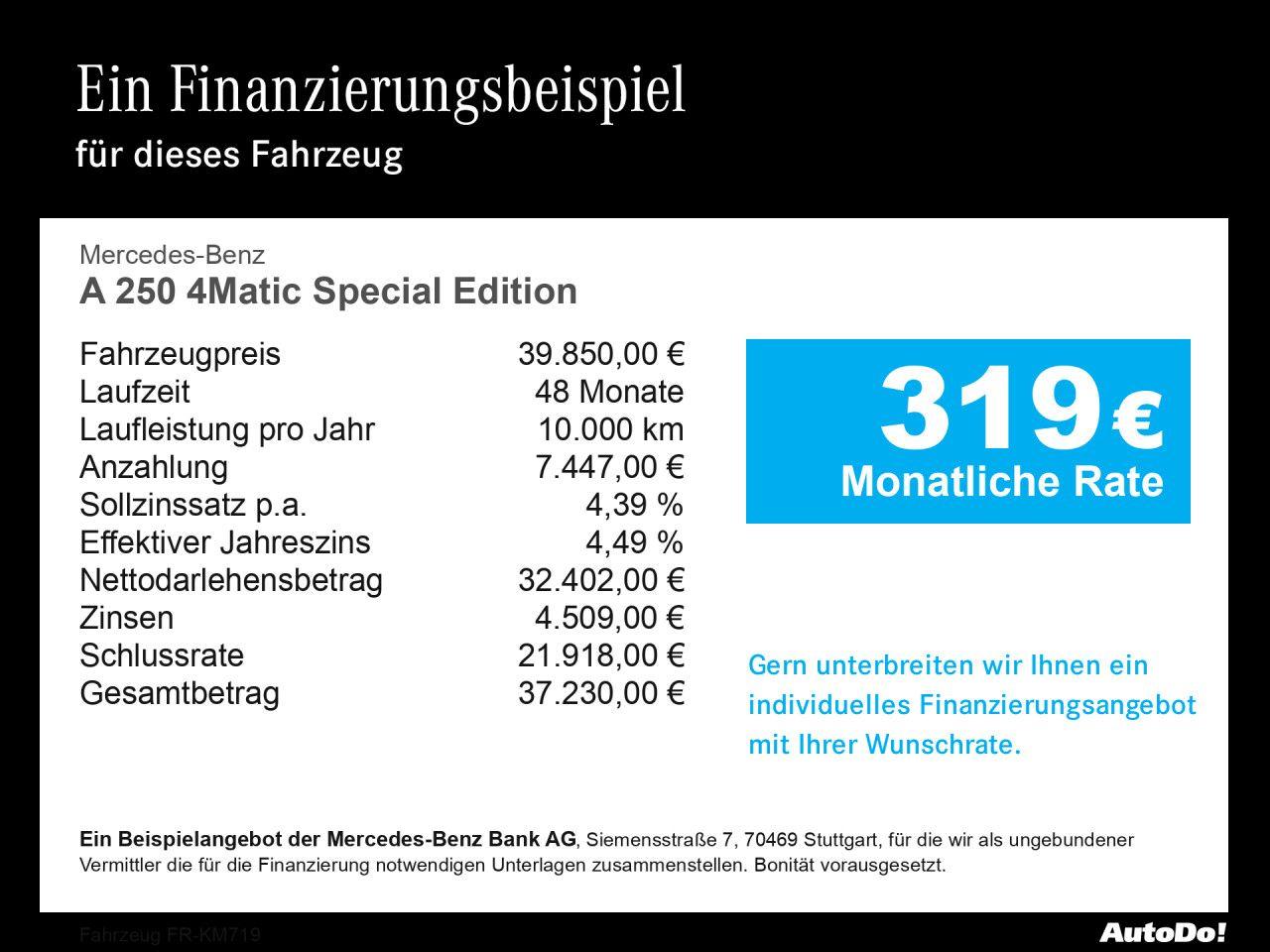Mercedes-Benz A 250 4M Special Edition AMG LED AHK Night PTS