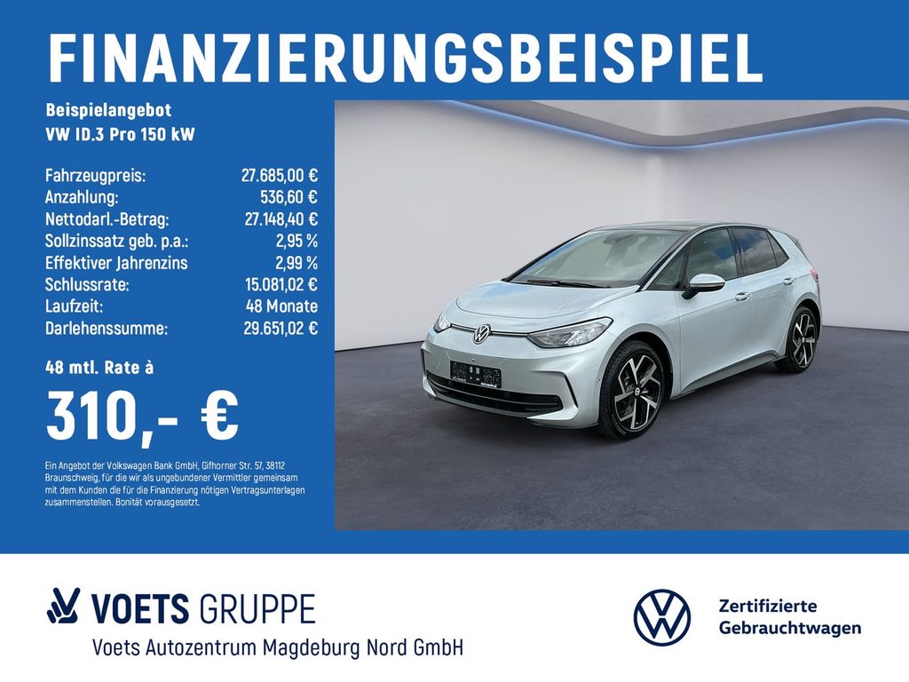 Abbildung Leasingangebot Volkswagen ID.3 Pro 150 kW Move LED+NAVI+ACC+PDC+KAM+SHZ