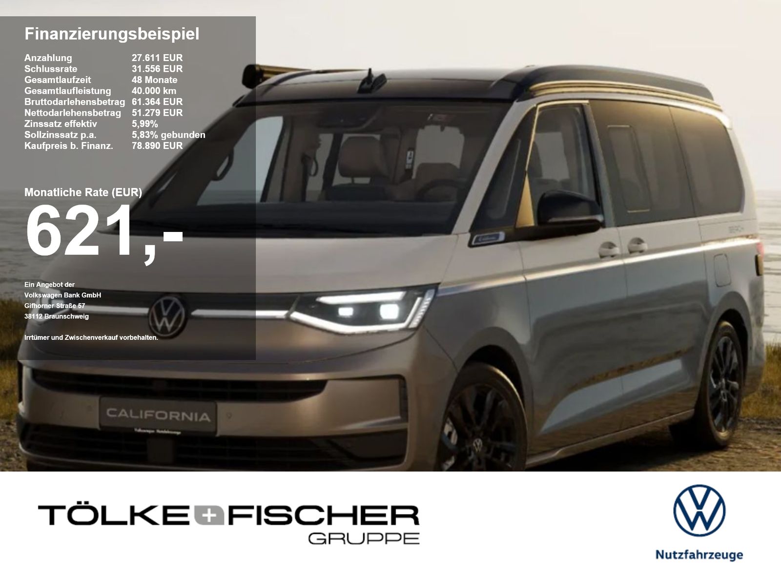 Volkswagen T7 California Beach Camper 2.0 TDI 110 kW MOD27