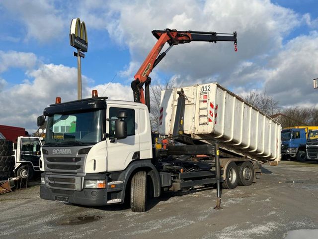 Scania P 360 6x2 Abrollkipper mit Kran Lift/Lenkachse