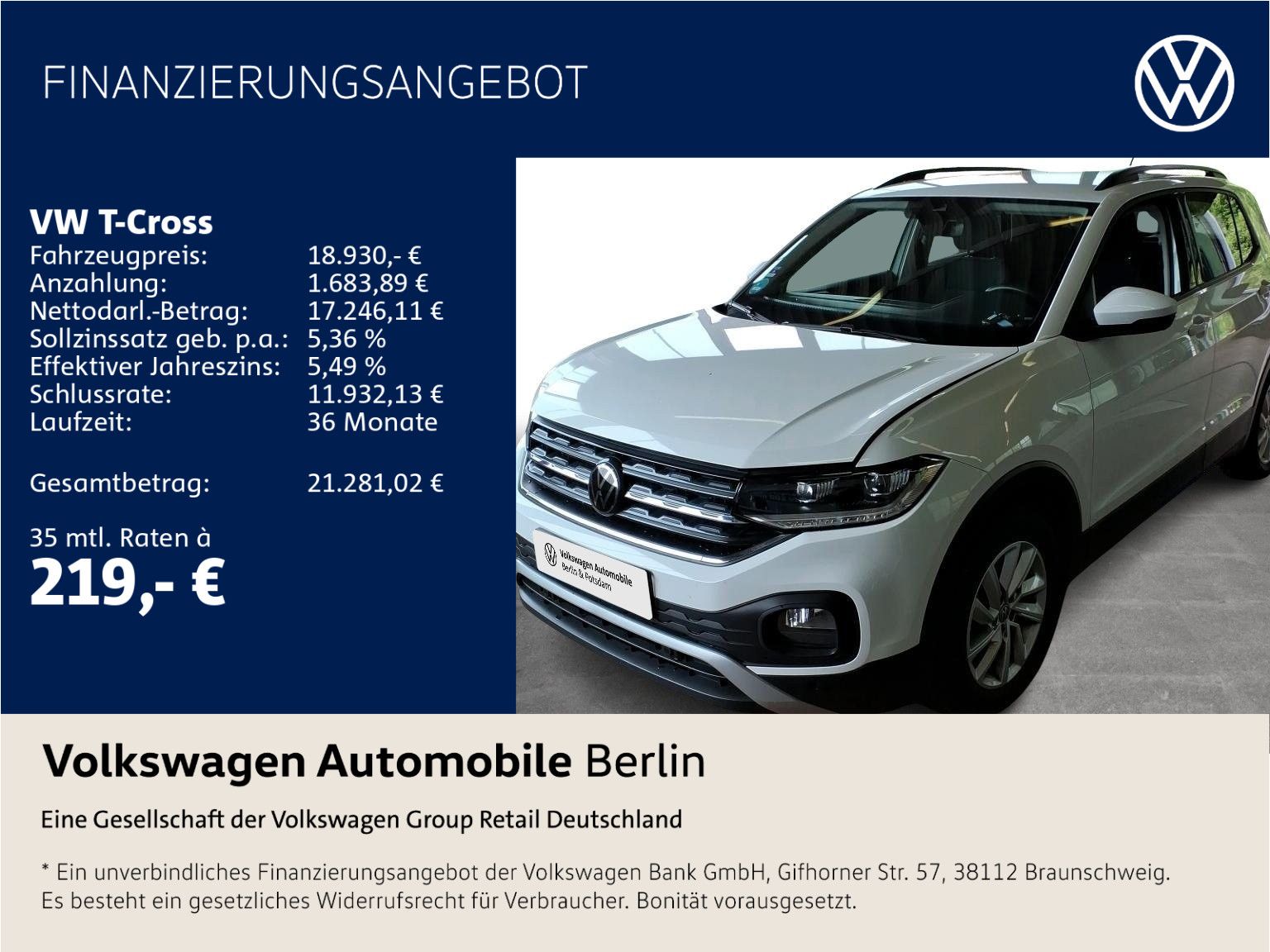 Volkswagen T-Cross 1.0 TSI Life LED Sitzhzg APP All-Season