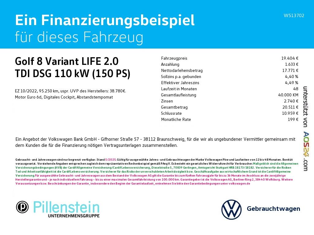 Volkswagen Golf 8 Variant LIFE 2.0 TDI DSG AHK NAVI ACC SHZ