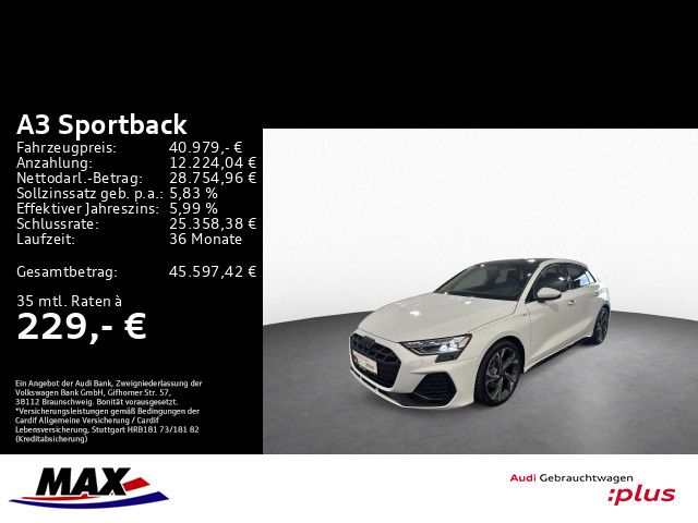 A3 Sportback 40 TFSI QU S LINE PANO+AHK+HUD+SONO