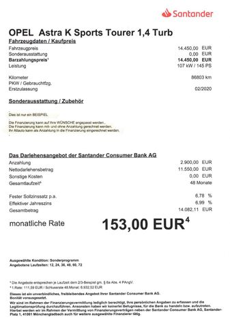 Fahrzeugabbildung Opel Astra K Sports Tourer 1.4 T >AUT/LED/NAVI/PDC
