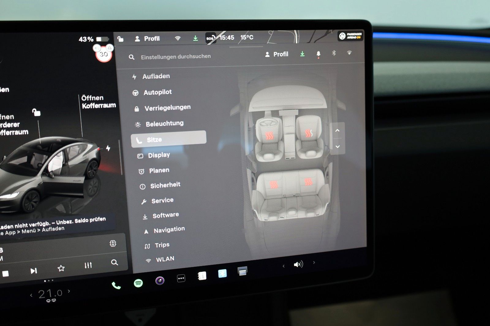 Fahrzeugabbildung Tesla Model 3 ,Leder,Navi,LED,4xSH,Panorama,Autopilot