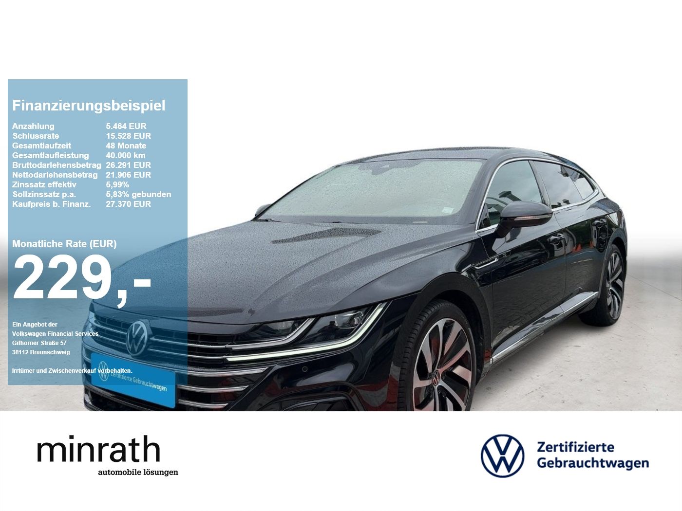 VW Arteon Shooting Brake R-Line TSI DSG ACC+NAVI+RF