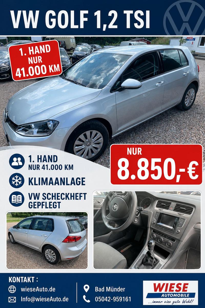 Volkswagen Golf VII. 1. Hand nur 41000 km BMT
