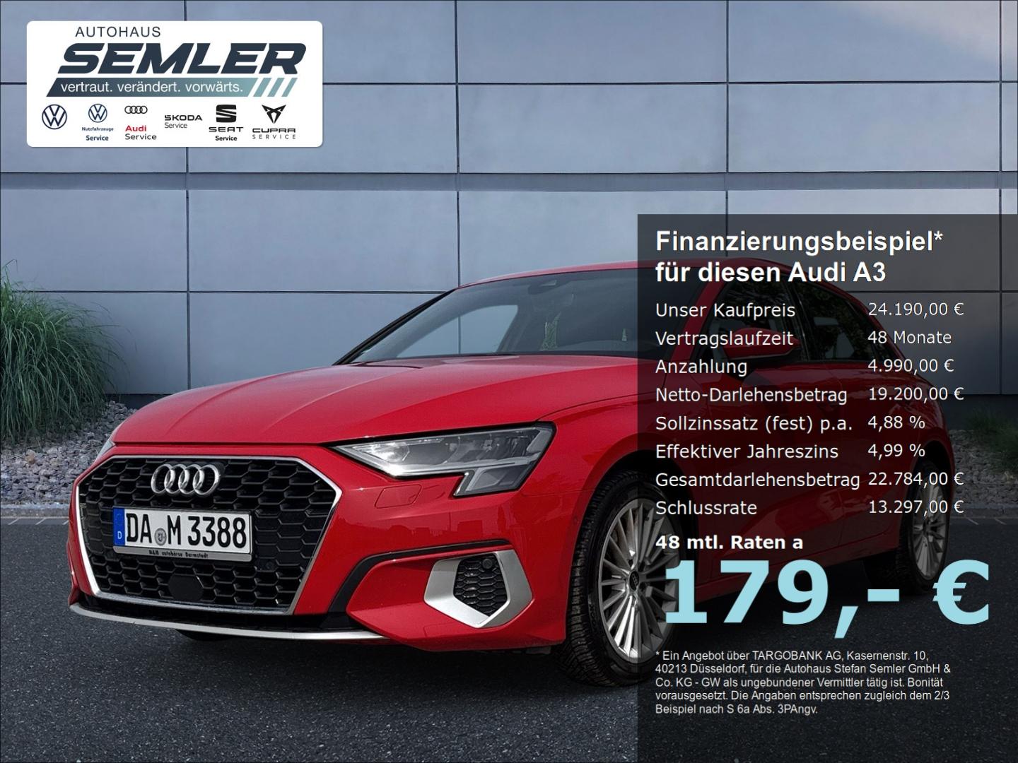 Audi A3 Sportback 30 TFSI advanced NAVI GRA PDC LED