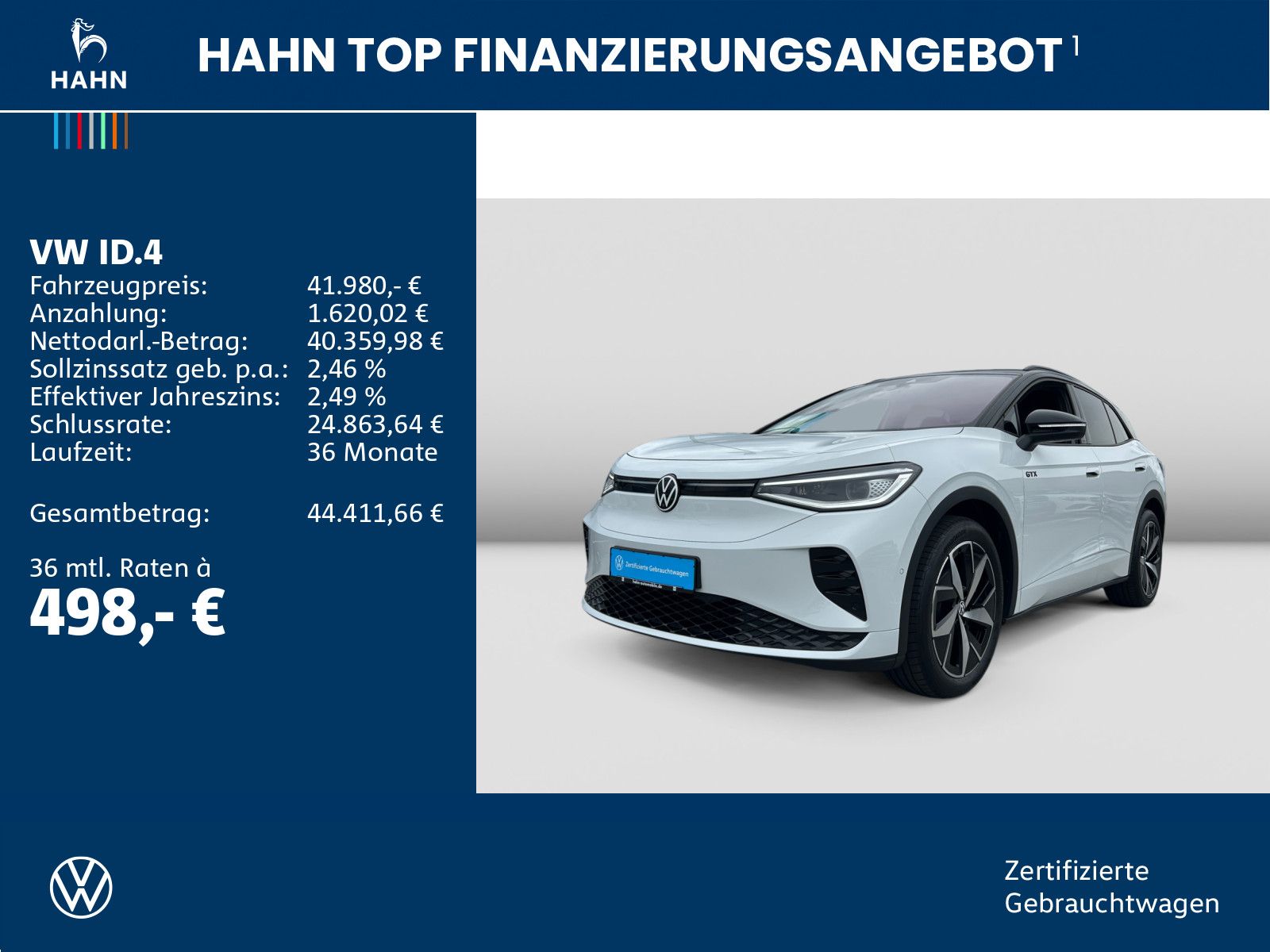 Volkswagen ID.4 GTX 4Mo WäPu Matrix 360° Navi ACC eHeck Key imagem 2