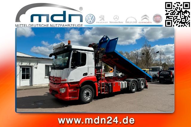 Mercedes-Benz Arocs 2532 Abrollkipper KRAN FUNK lift/lenk