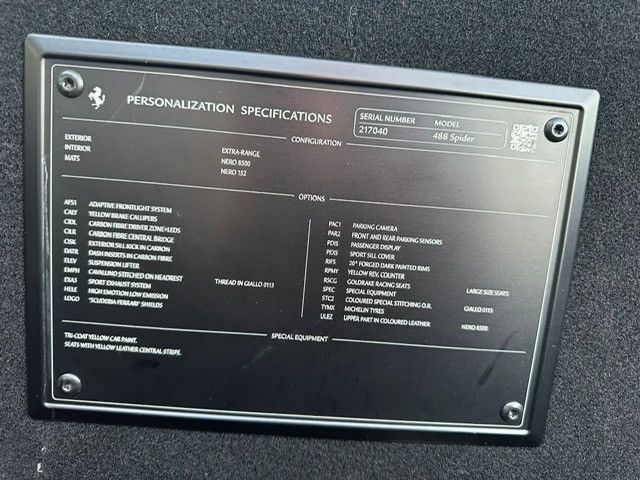 Fahrzeugabbildung Ferrari 488 Spider*Lift*NAV*Racing*RFK*MWST