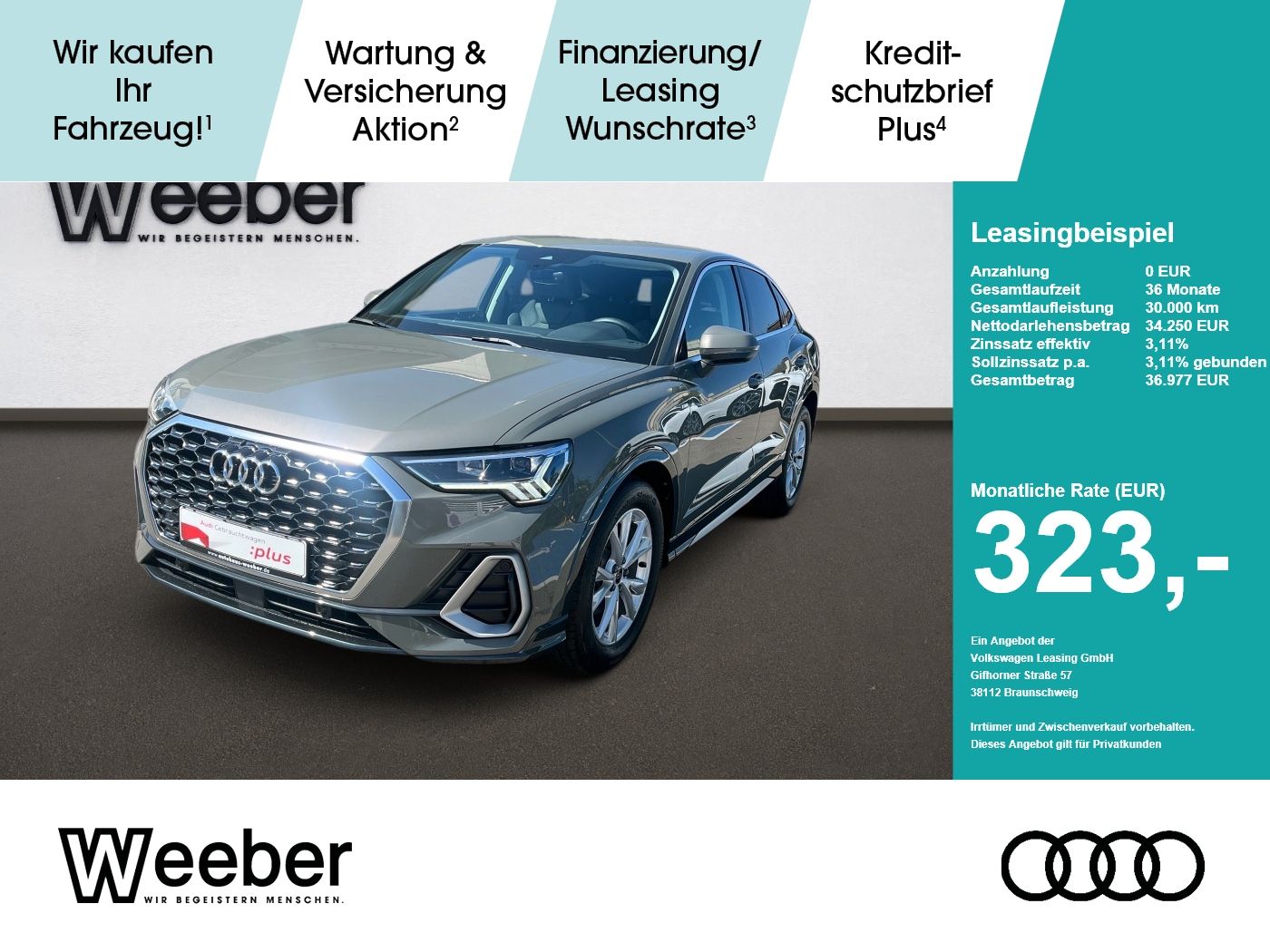 Audi Q3 Sportback S line *AHK*NAVI*LED*5J GAR*PDC*SHZ