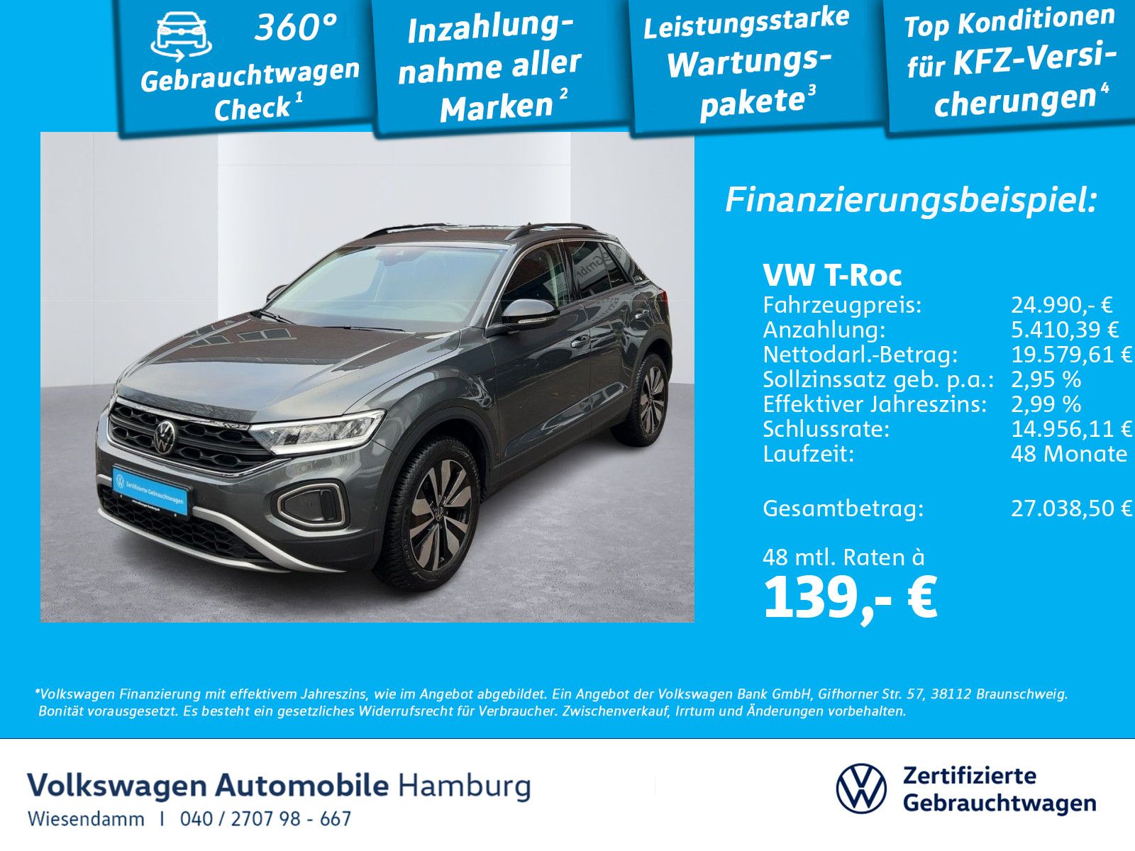 Volkswagen T-Roc 1.0 TSI Navi PDC LED Sitzhzg