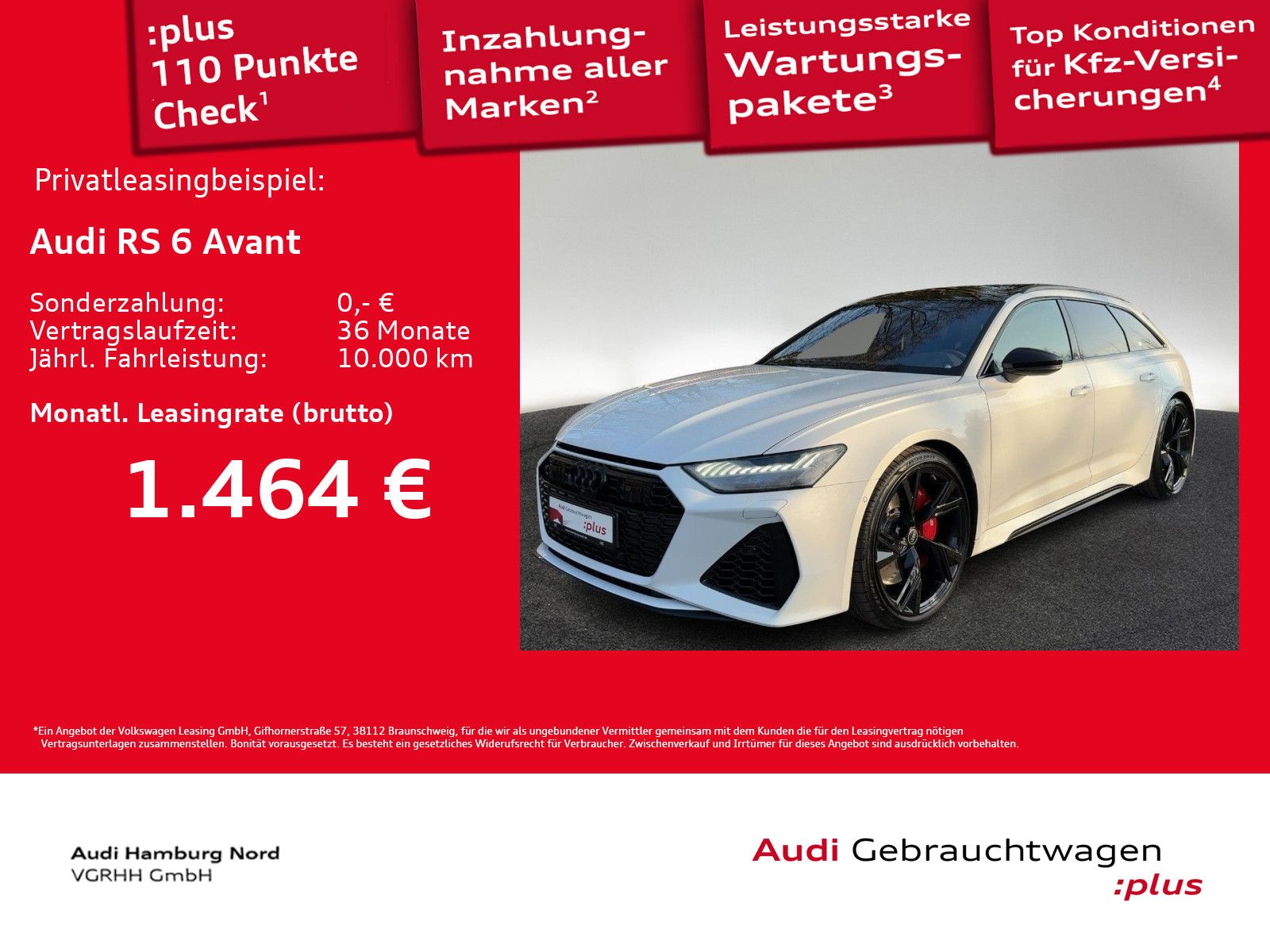 Audi RS 6 Avant 4.0 TFSI Panorama B&O ACC DynamikPak.