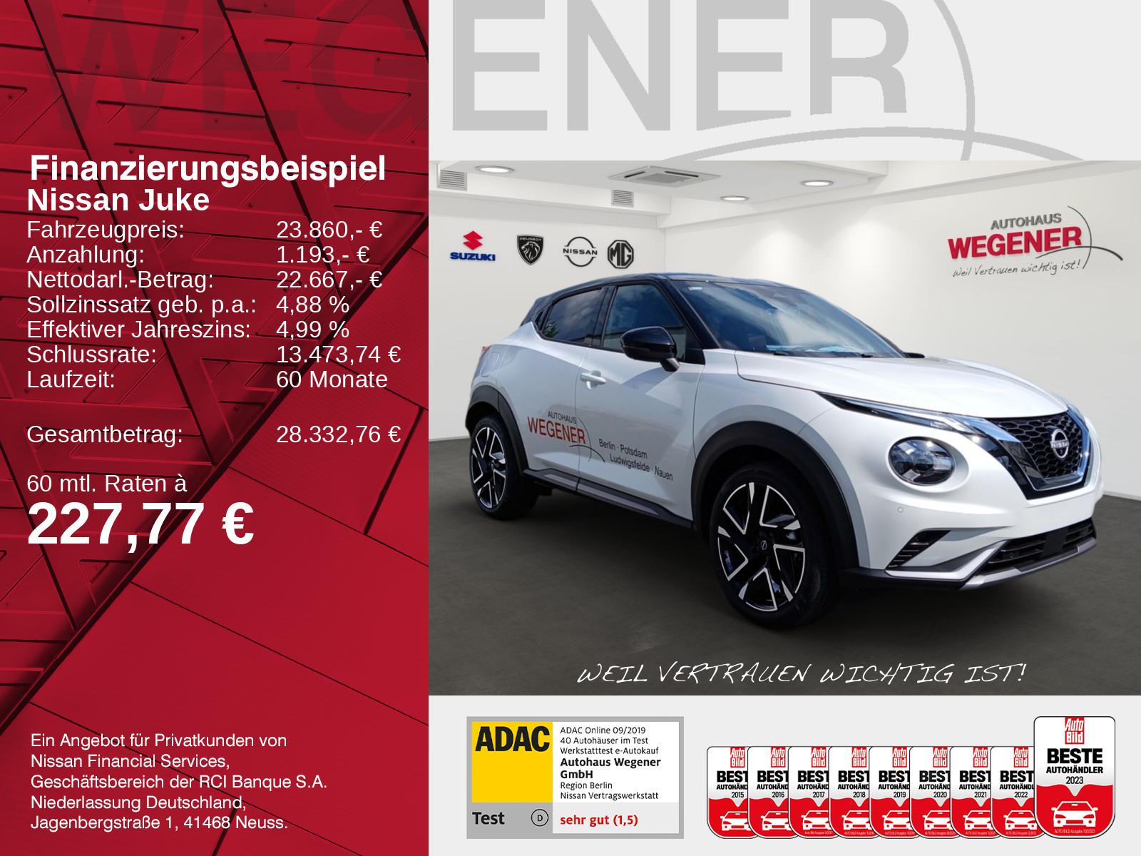 Nissan JUKE N-DESIGN 114PS 6MT 19"LM SHZ 360°KAM Alcant