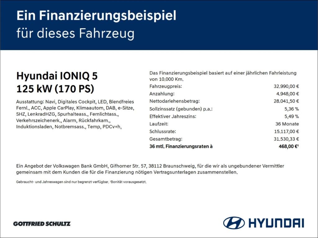Hyundai IONIQ 5 Dynamiq Elektro LED-Paket Navi R-Kamera  imagem 2