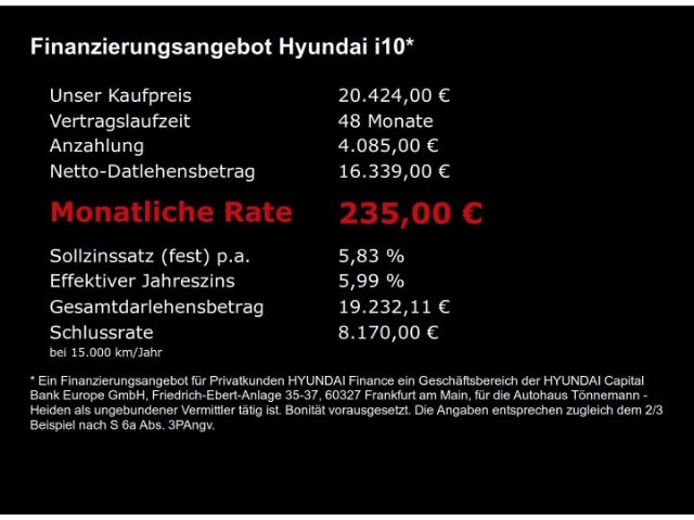 i10 FACELIFT TREND AT+NAVI+RÜCKFAHRKAMERA+SITZ-/